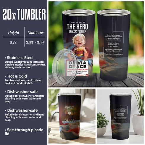 Personalized Baby Wonder Woman Tumbler – Custom Superhero Gift for Moms & Daughters